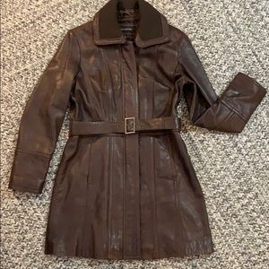 Jones New York Leather Coat